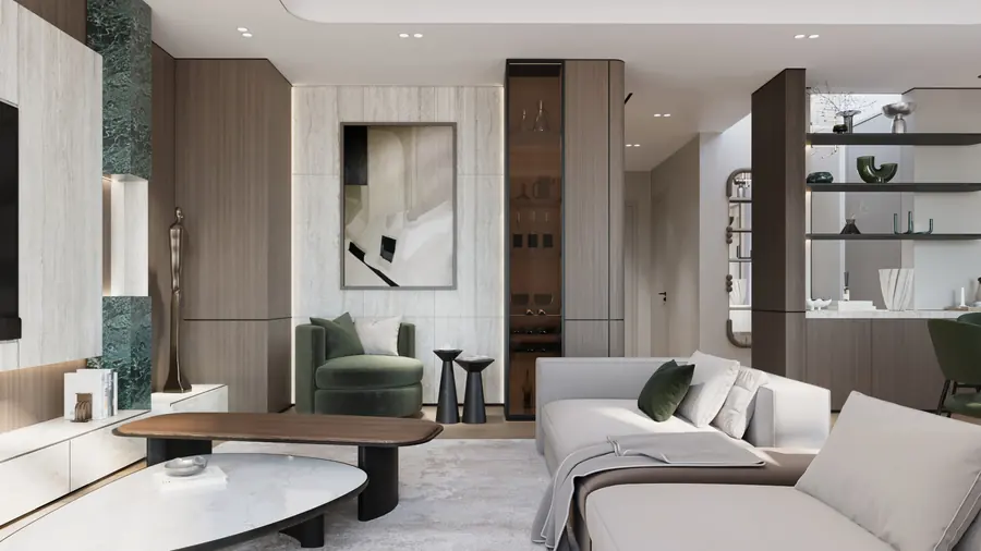 Living room visualisation, Al Ranim Townhouse
