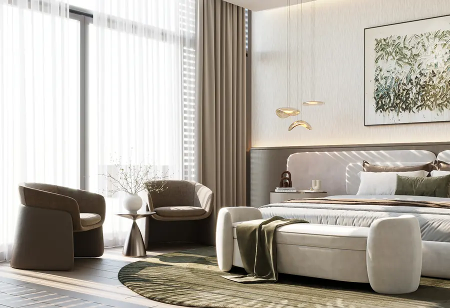 District One Villa, master bedroom seating