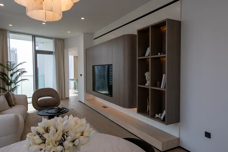 LIV Marina Penthouse, family lounge media wall