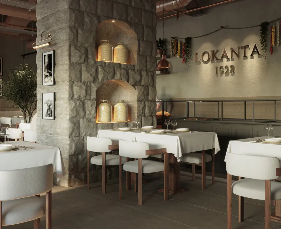 Lokanta 1928, feature wall