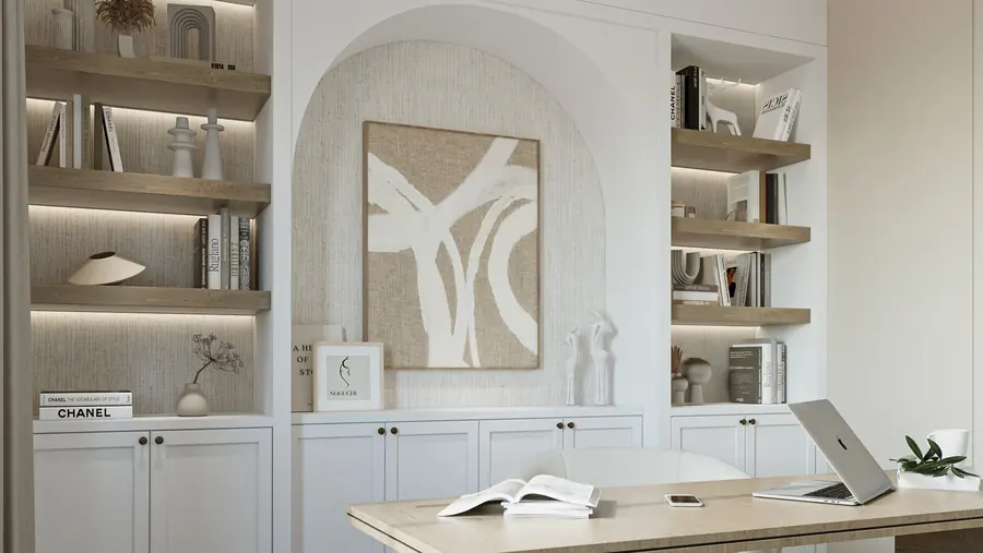 Villa Samara, study shelving